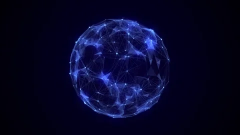 Sci-fi blue sphere with particles. Concept network connection. Frame sphere. Stock-Footage 314108360