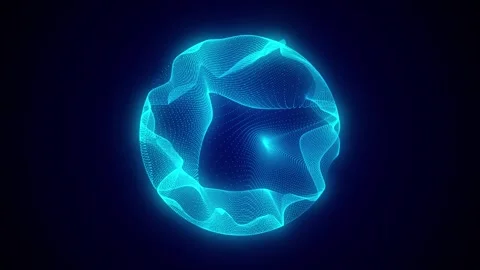 Sci-fi blue sphere with particles. Concept network connection. Frame sphere. Stock-Footage 314110359