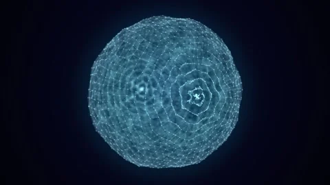 Sci-fi blue sphere with particles. Concept network connection. Frame sphere. Stock-Footage 314111753