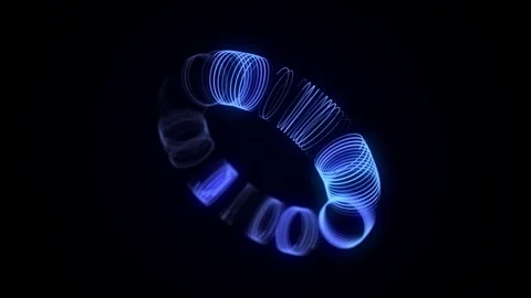 Sci-fi blue torus with particles and lines. Frame torus. Stock-Footage 314109275