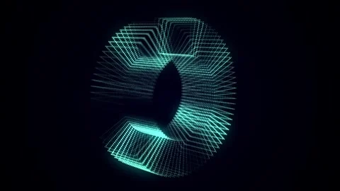 Sci-fi blue torus with particles and lines. Frame torus. Stock-Footage 314109277