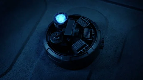 Sci-Fi Bomb Explodes On Building 2 Shots Stock Footage 204799673