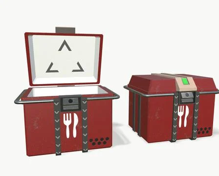 Sci fi box food container 3d-illustration 3d-rendering 库存插图