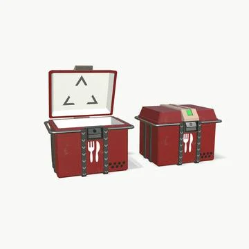 Sci fi box food container 3d-illustration 3d-rendering Illustrazione stock