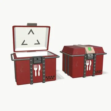 Sci fi box food container 3d-illustration 3d-rendering イラスト素材