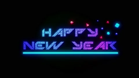 Sci fi Broken style Happy New Year 库存影片 228620338