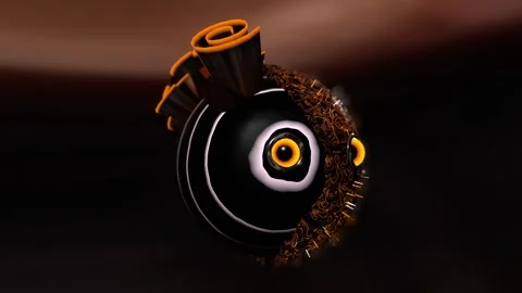 Sci-Fi Character Loop: Unique Eye Robot Face Stock Footage 304823344