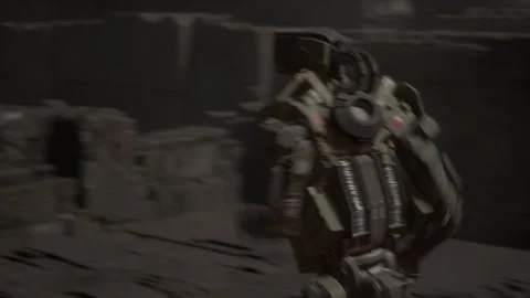 Sci-fi chase inside alien city war and hero escape 05 Stock Footage 244016294