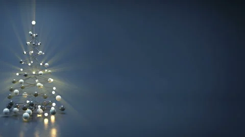 Sci-fi christmas tree and free space. 3D render seamless loop animation Video stock 97421837