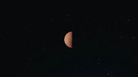 Sci-fi cinematic animation of Mars with glowing horizon Video stock 301523683