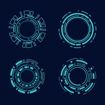 Sci fi circle frame modern user interface element Technology futuristic Stock Illustration