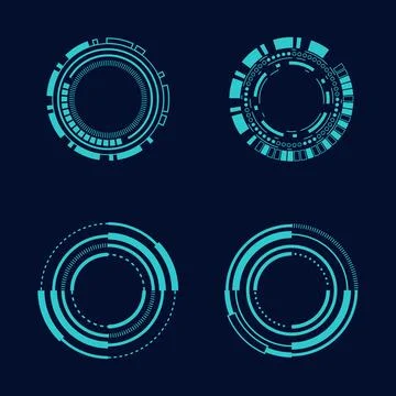 Sci fi circle frame modern user interface element Technology futuristic Stock Illustration