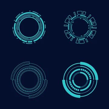Sci fi circle frame modern user interface element Technology futuristic 库存插图