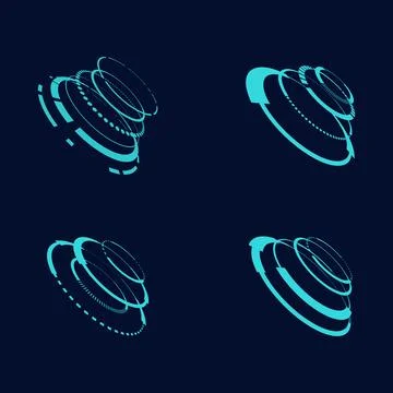 Sci fi circle frame modern user interface element Technology futuristic 库存插图