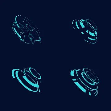 Sci fi circle frame modern user interface element Technology futuristic 库存插图