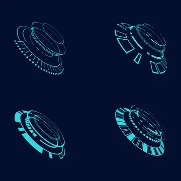 Sci fi circle frame modern user interface element Technology futuristic 库存插图