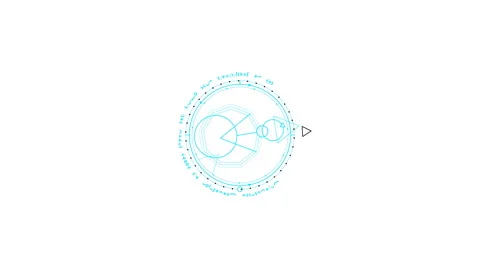 Sci-fi circular HUD orientation element on alpha channel. Stock Footage 249584061