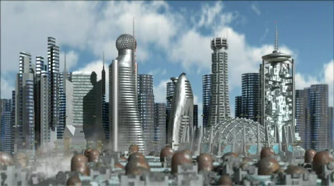 Sci-Fi City Video stock 653327