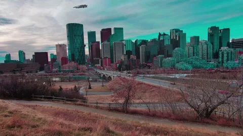 Sci-Fi City Skyline View2 Stock Footage 166474341
