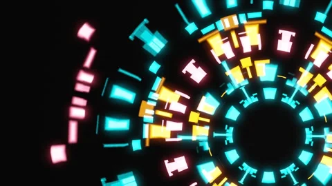 A sci-fi Colorful geometric pattern a technological mechanism Stock Footage 303136349