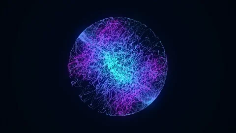 Sci-fi colorful sphere with particles. Concept network connection. Magik sphere. Stock-Footage 207758088