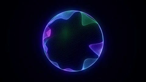 Sci-fi colors sphere with particles. Concept network connection. Frame sphere. Stock-Footage 314110360