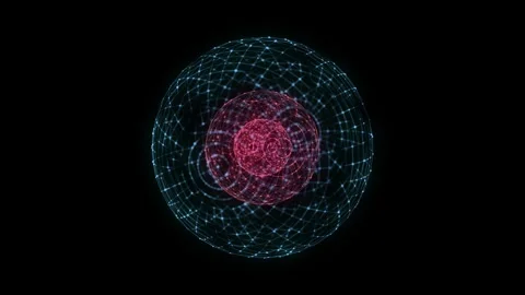 Sci-fi colors sphere with particles. Concept network connection. Frame sphere. Stock-Footage 314111311