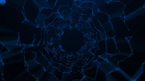 Sci-Fi Colors Wormhole, Cyber Futuristic Speed Tunnel, Data Flow Video Stock Footage 337277034