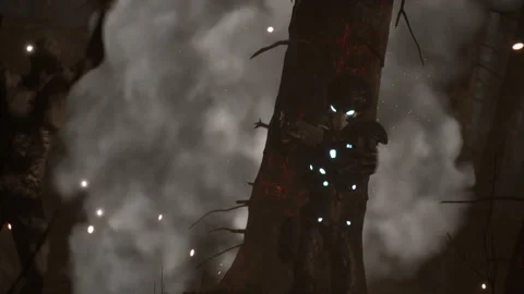 Sci-Fi Combat Battle Explosions And The Killing Of Zombies 01 Stock Footage 232965256