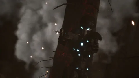 Sci-Fi Combat Battle Explosions And The Killing Of Zombies 02 Stock Footage 232965481