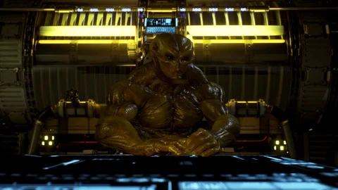 Sci-Fi Command Center Hosts Strategic Alliance Talks Stock Footage 113931744