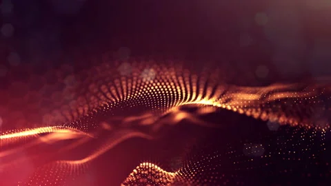 Sci-fi composition with oscillating luminous particles. 4k science fiction Stock Footage 98378414
