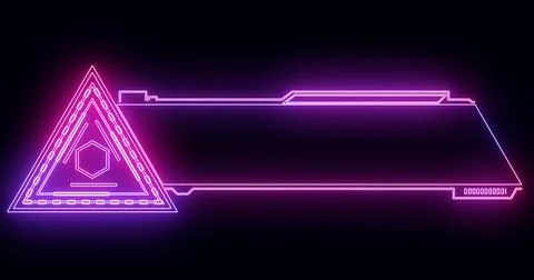 Sci-fi cool designed neon hud lower third. Element of hud interface. Futuri.. Stock Illustration