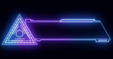Sci-fi cool designed neon hud lower third. Element of hud interface. Futuri.. Stock Illustration