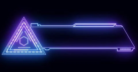 Sci-fi cool designed neon hud lower third. Element of hud interface. Futuri.. Stock Illustration