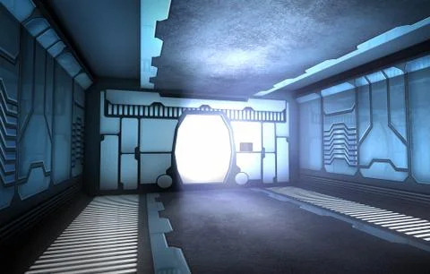 Sci fi corridor Illustrazione stock