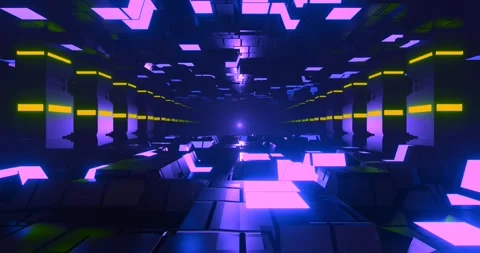 Sci-Fi Corridor Seamless Loop Motion Stock Footage 264577982