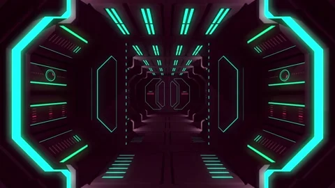 Sci-Fi Corridors animated VJ loop Stock Footage 234300998