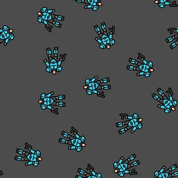 Sci fi cosplay vector seamless pattern Stock Illustration