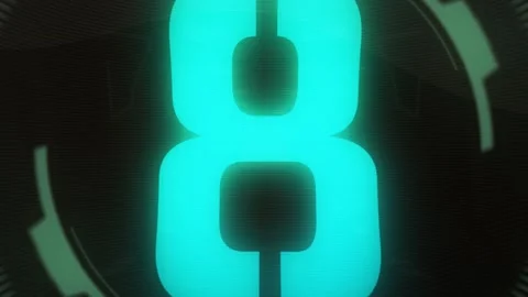 Sci Fi Countdown in neon blue Stock Footage 249613615