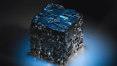 Sci-fi cube Stock Illustration