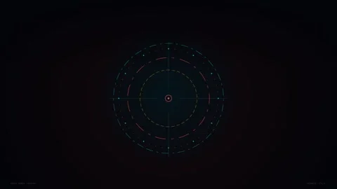 Sci-Fi Cyber Defense Radar HUD with Rotating Gyroscope 스톡 동영상 344798585