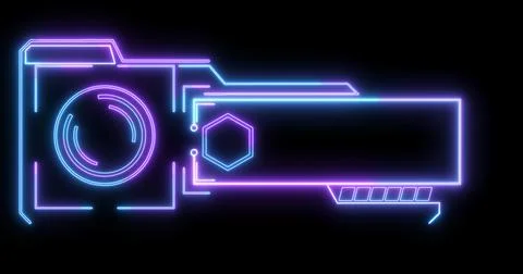 Sci-fi designed neon hud lower third. Element of hud interface. Technology .. Stock Illustration