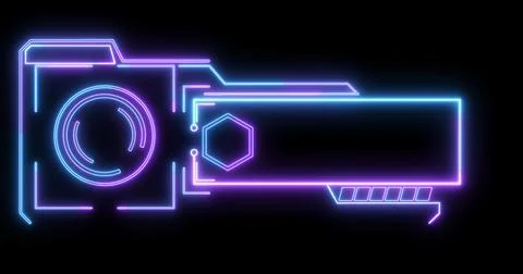 Sci-fi designed neon hud lower third. Element of hud interface. Technology .. Stock Illustration