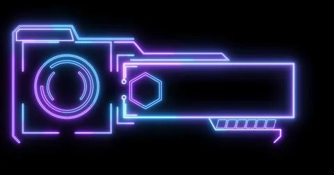 Sci-fi designed neon hud lower third. Element of hud interface. Technology .. イラスト素材