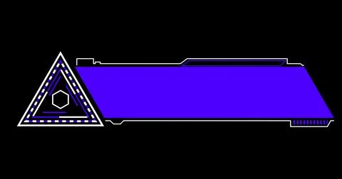 Sci-fi designed neon hud lower third in an alpha channel. Element of hud in.. Stock Illustration