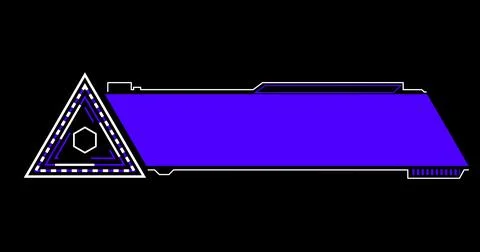 Sci-fi designed neon hud lower third in an alpha channel. Element of hud in.. Stock Illustration
