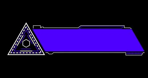 Sci-fi designed neon hud lower third in an alpha channel. Element of hud in.. Stock Illustration