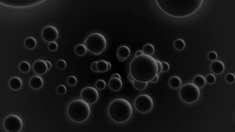 Sci-fi Digital Footage. The camera moves through the dark spheres. Macro slow Видео 170386064
