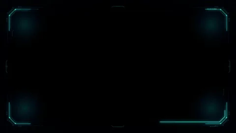 Sci-fi digital frame with glowing teal corner and dark black background for.. 動画素材 335826595